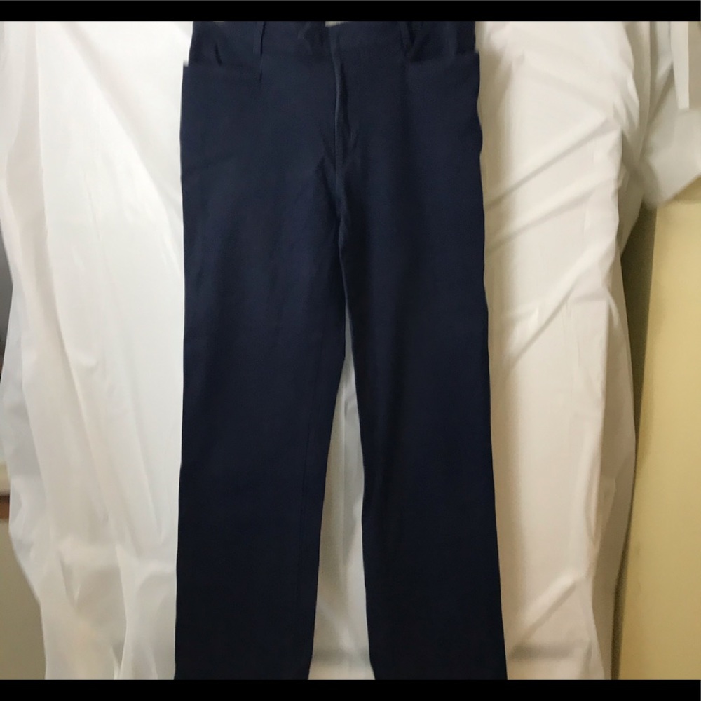 GAP Vintage Y2K Flare Book Cut Stretch Cotton Flat Front Pants Minimalist Blue